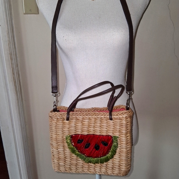 Sonoma Handbags - *bogo* Straw Watermelon Embroidered Crossbody Bag